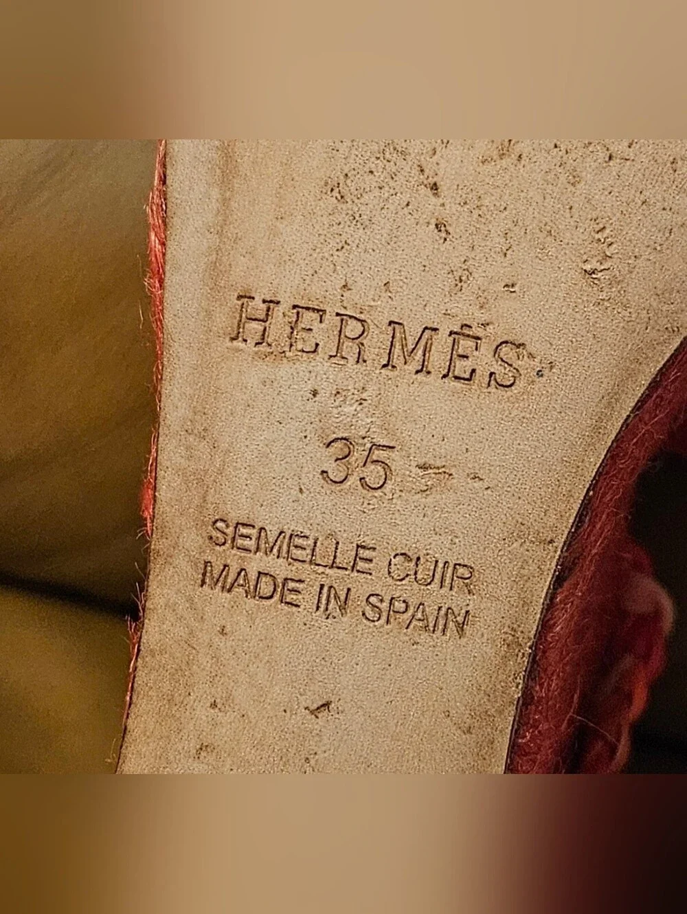 Hermes Coral Braided Espadrille Wedge Sandals Heels Size 5 US